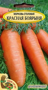Семена. Морковь столовая "Красная Боярыня" РС1, 2 грамма. Среднепоздняя, удлиненно-коническая, до 25 см, возможен посев под зиму - фото 5564